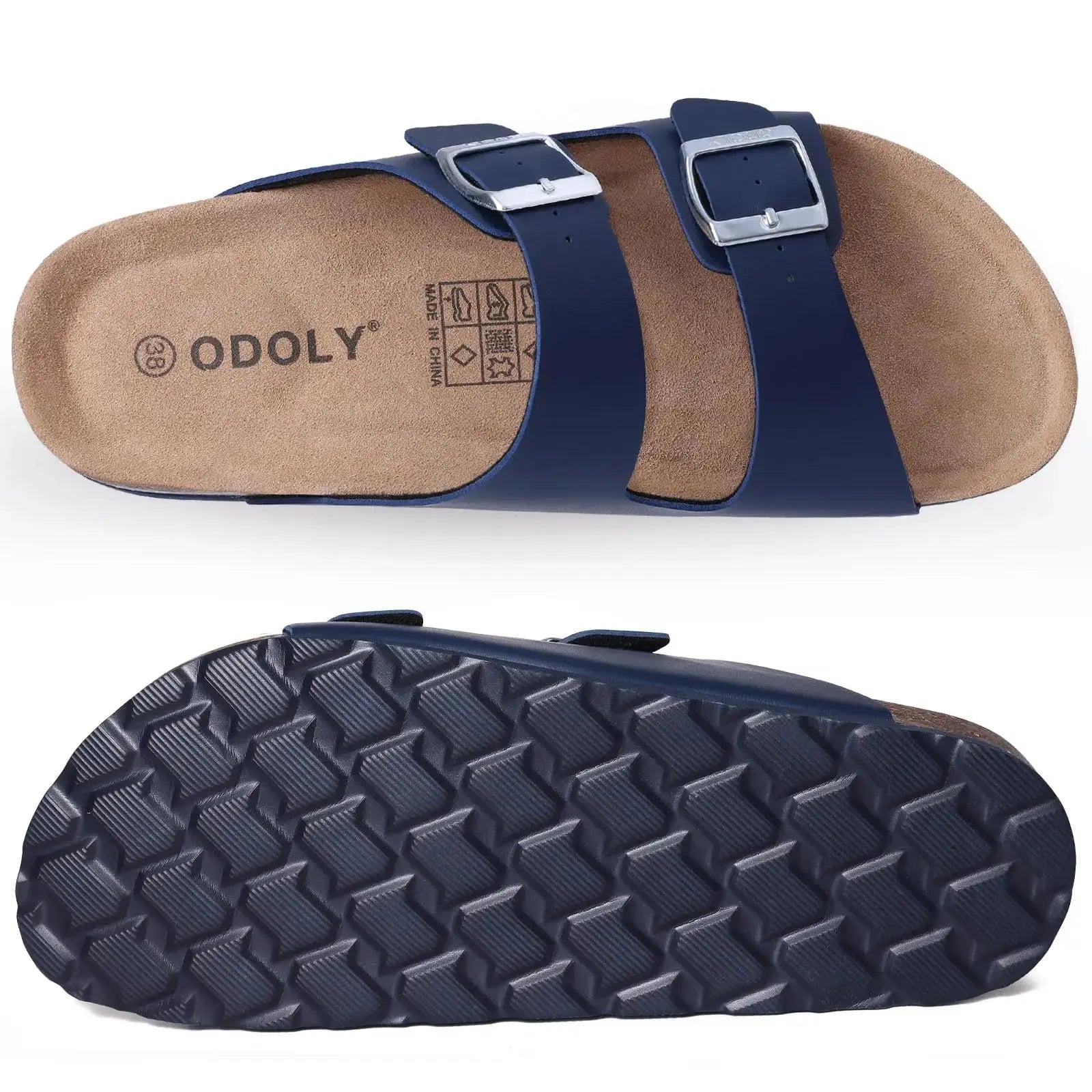 Sandália Odoly Couro - Azul Escuro Verrano